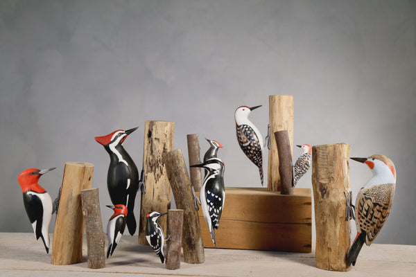 Hand Carved Red-Headed Woodpecker 9
