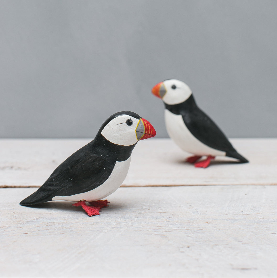 Hand Carved Wooden Puffin – 5"H - Bird Sculpture – Handmade Wooden Seabird – Coastal Decor Gift (Copy)