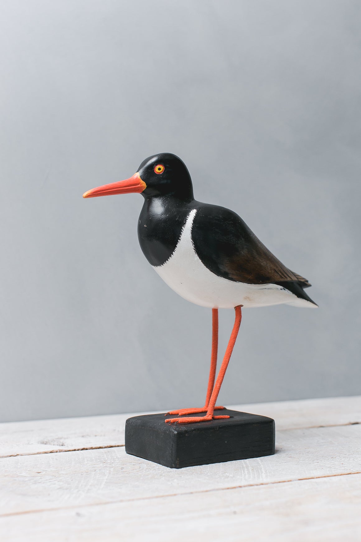 Hand Carved Wooden American Oystercatcher — 10"H