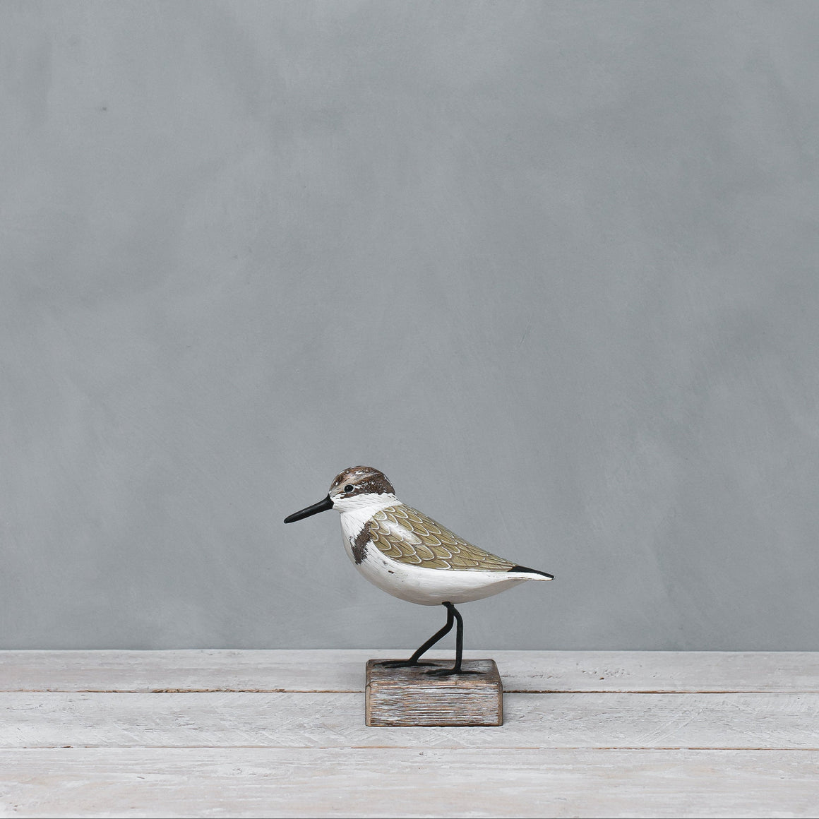 Hand Carved Wooden Sanderlings Pair