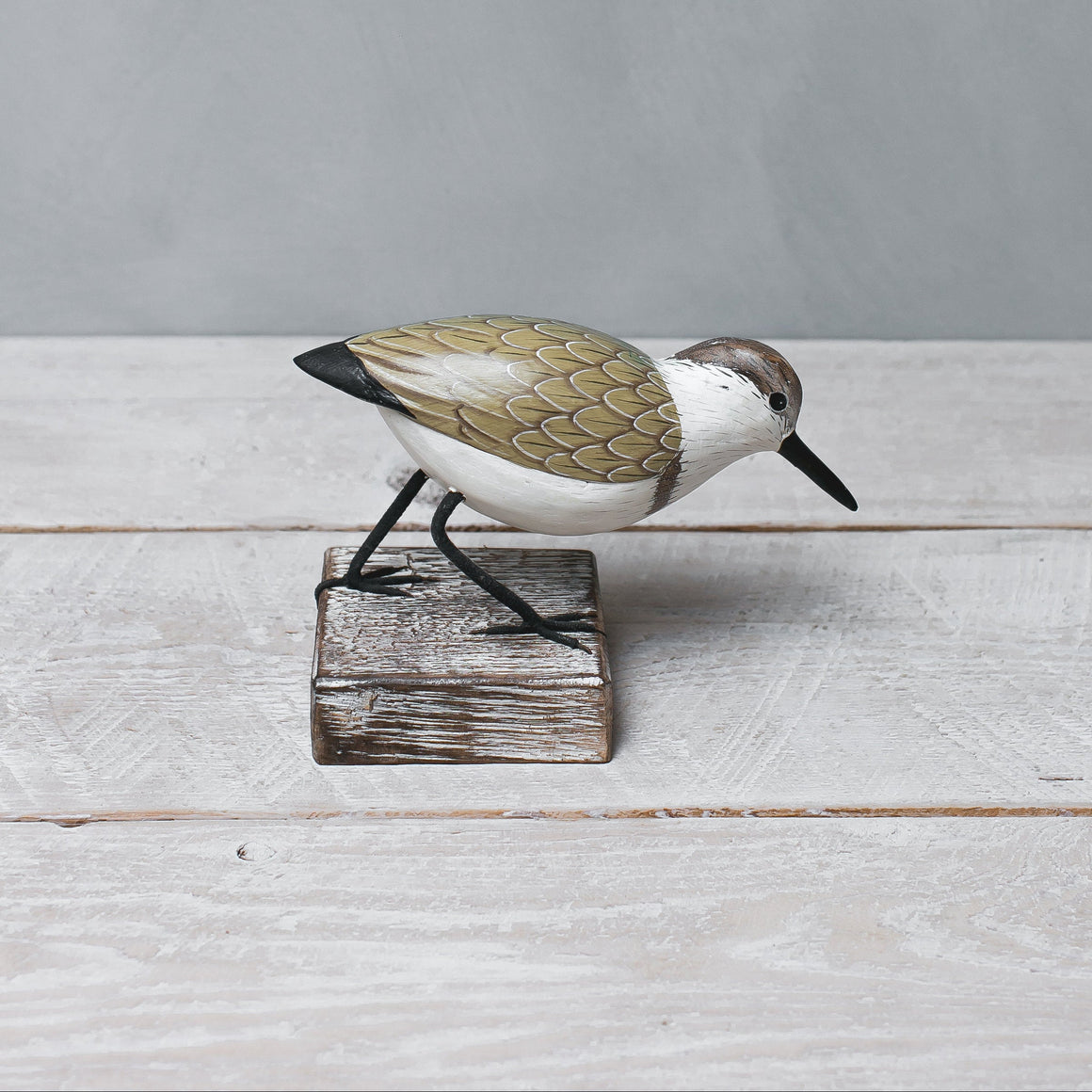 Hand Carved Wooden Sanderlings Pair