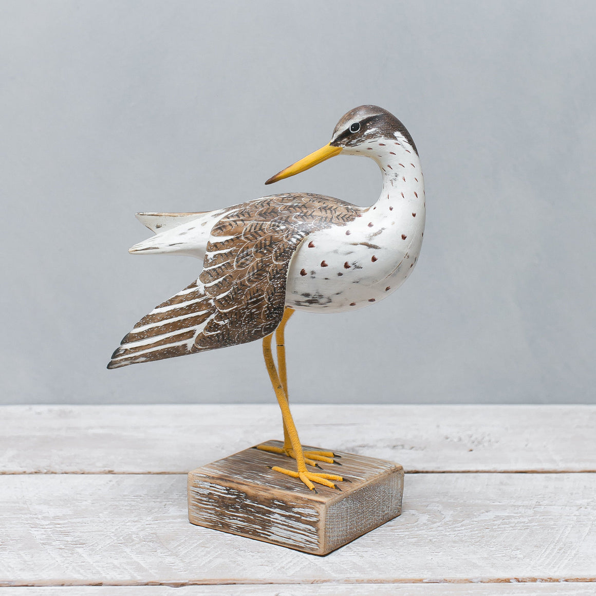 Hand Carved Wooden Spotted Sandpiper Pair