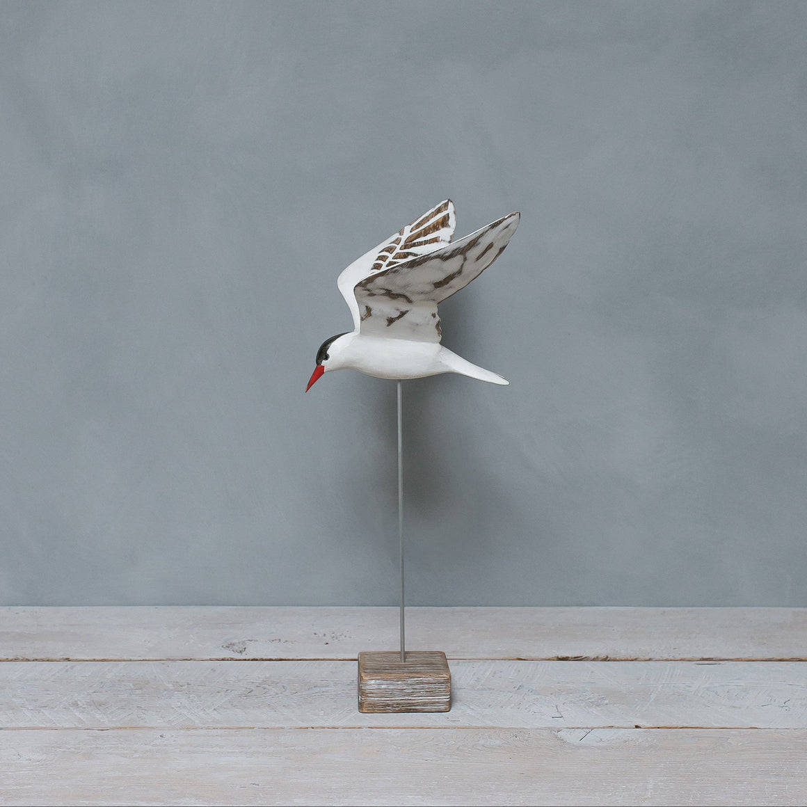 Hand Carved Wooden Tern — Flying | 17"H