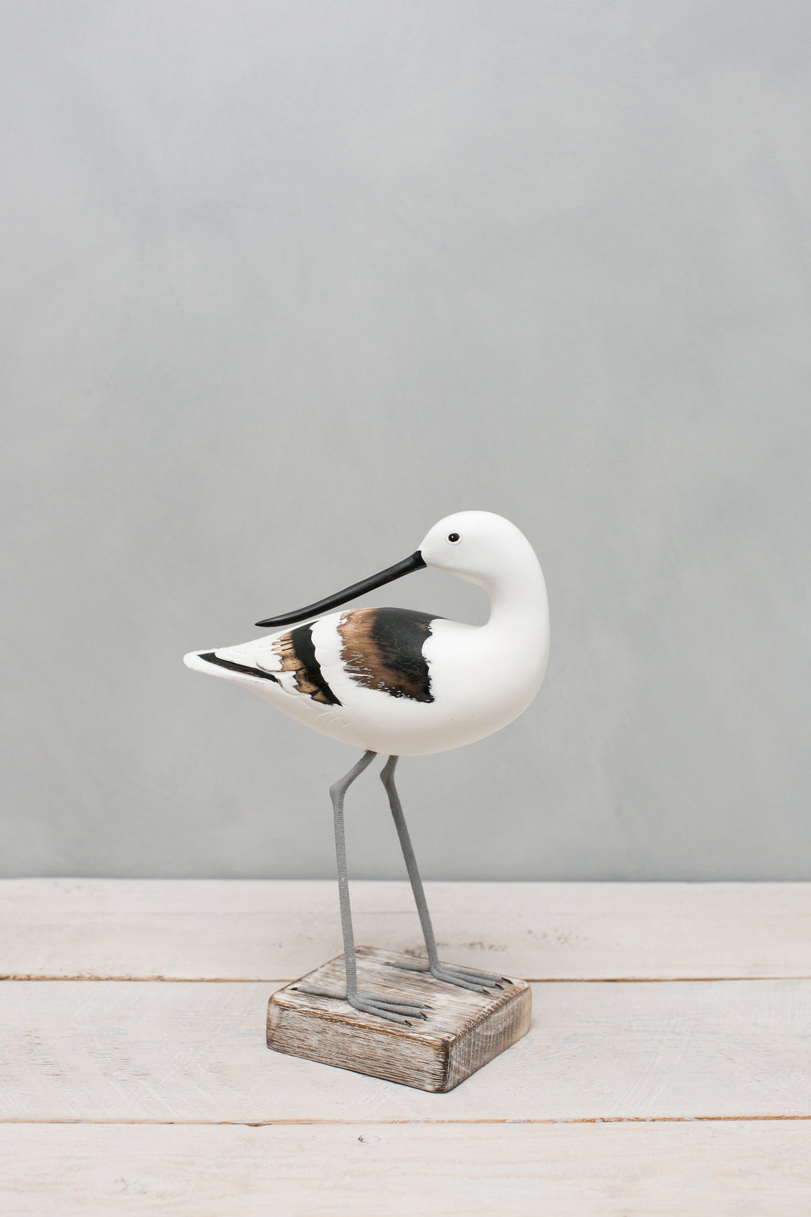 American Avocet Pair - H 12" Hand Carved Shorebird