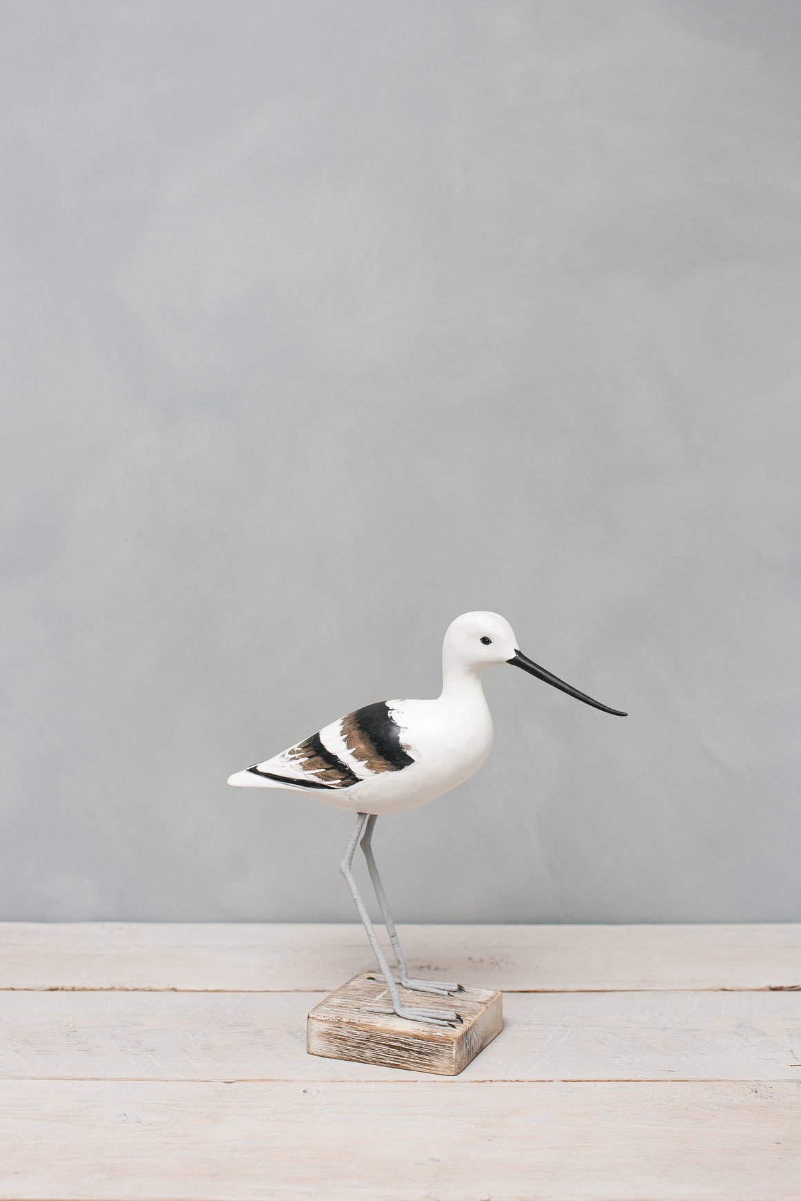American Avocet Pair - H 12" Hand Carved Shorebird