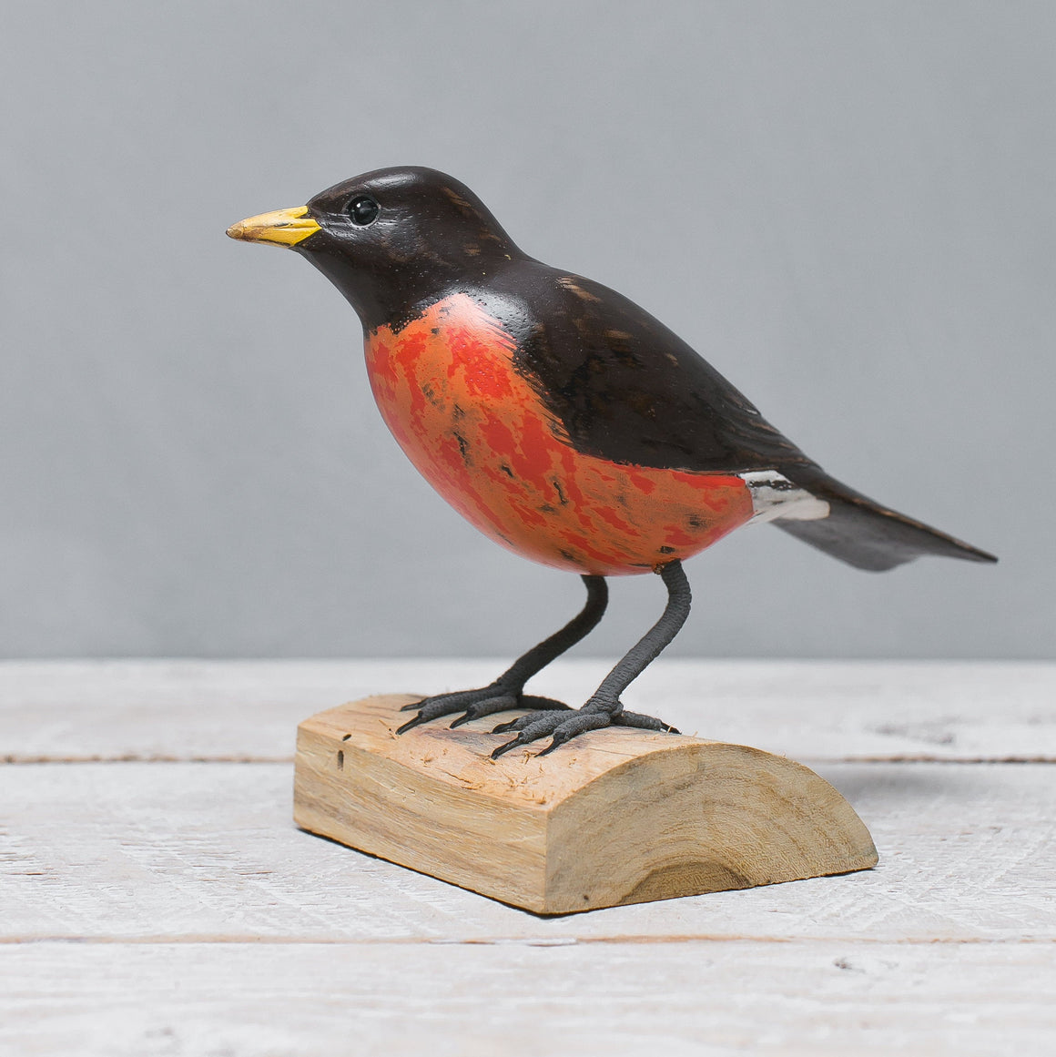 Hand Carved Wooden Nest with Robin's Eggs