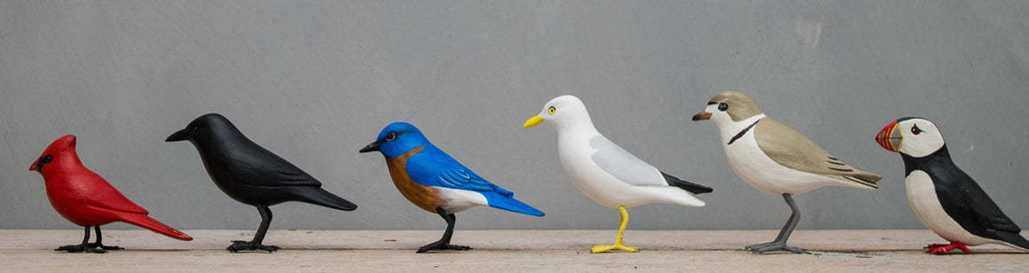 Hand Carved Wooden Mini Piping Plover — 3.5"H