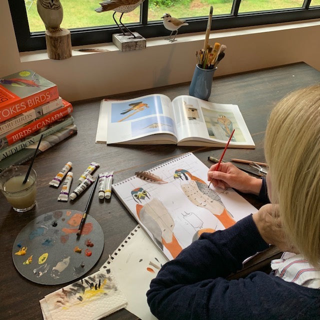 Hand Carved Wooden Steller's Jay – 8"H -  Blue Bird Sculpture – Pacific Northwest Wildlife Art – Rustic Bird Decor