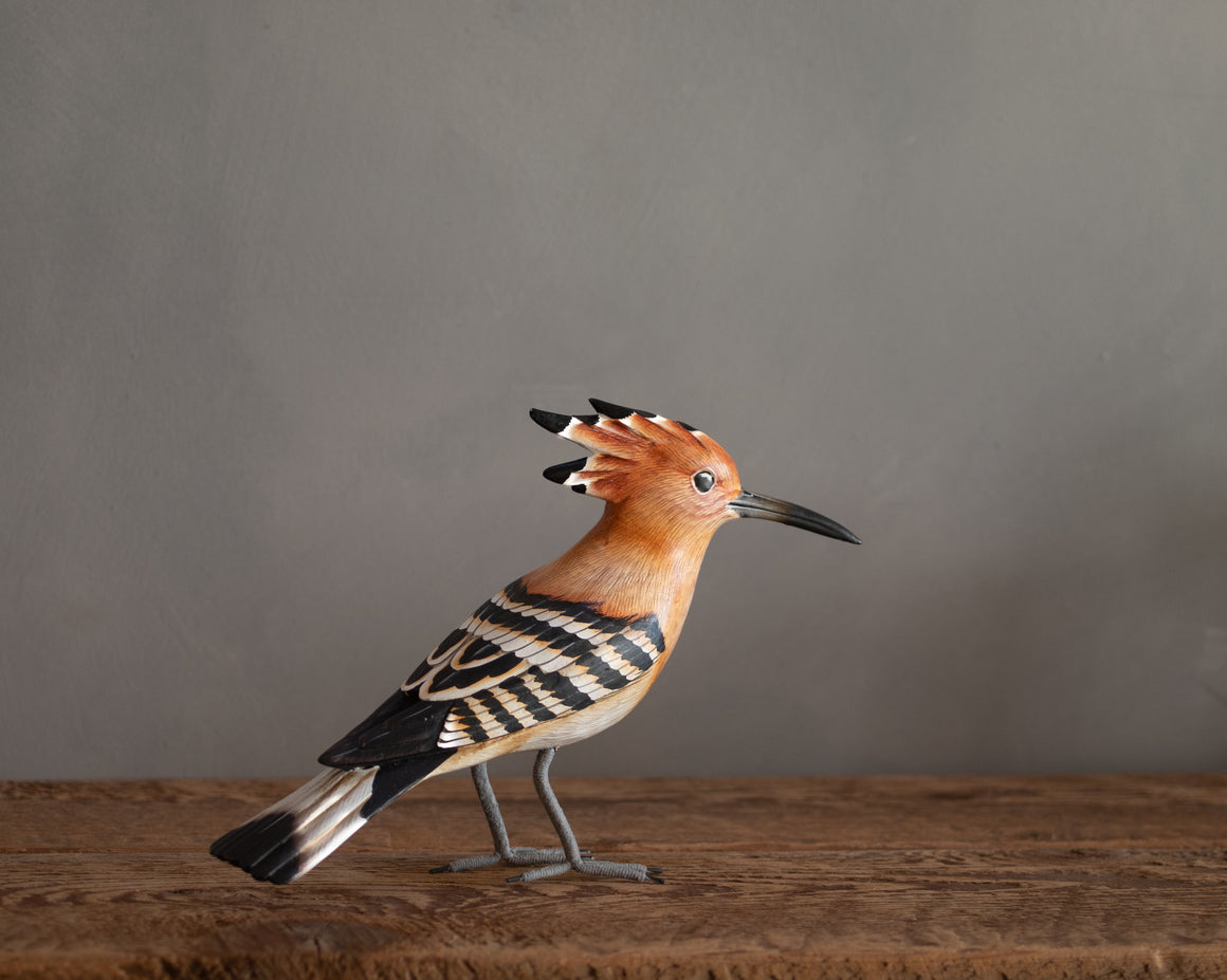 Hoopoe, small - 4.25H - Hand Carved Wooden Bird Sculpture