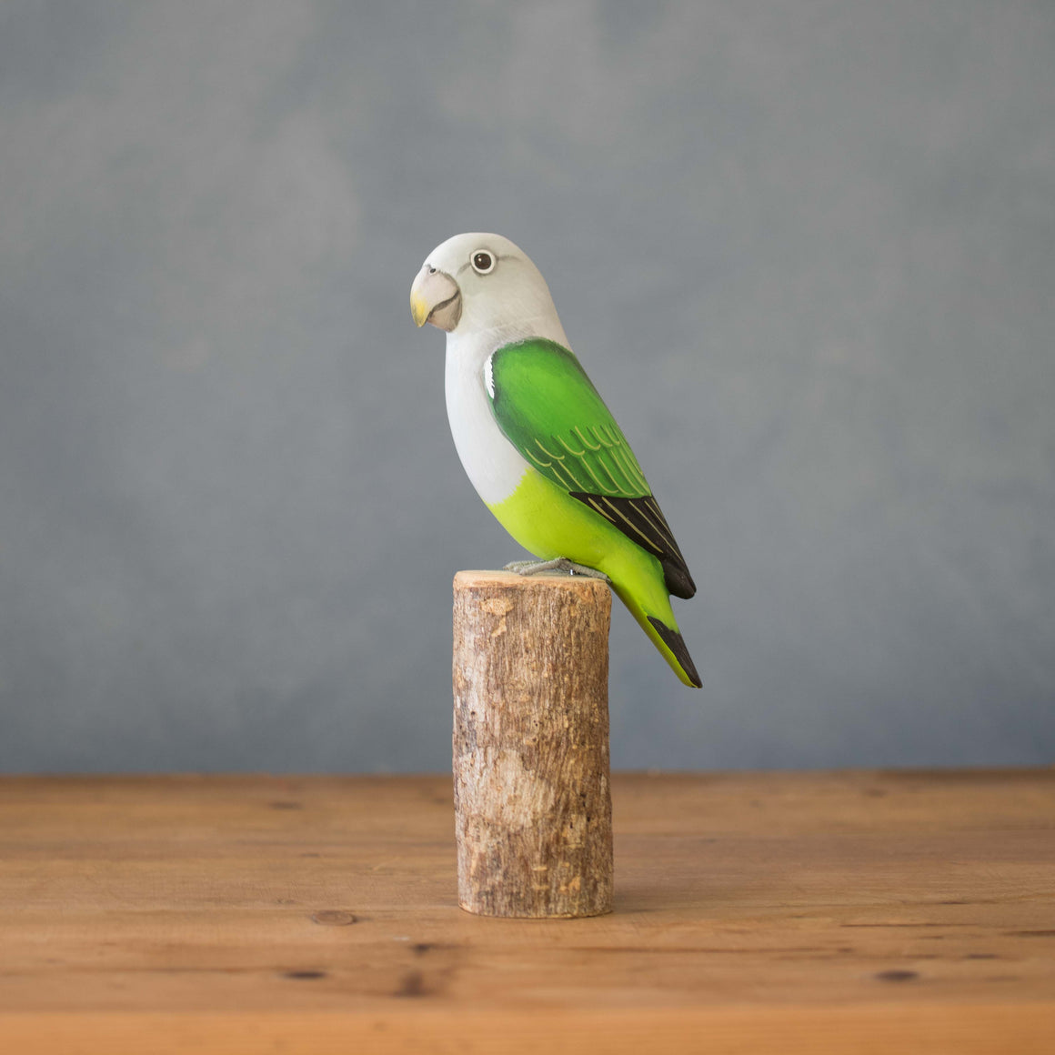 Hand Carved Wooden Lovebirds — Set of Four | 7.5"H