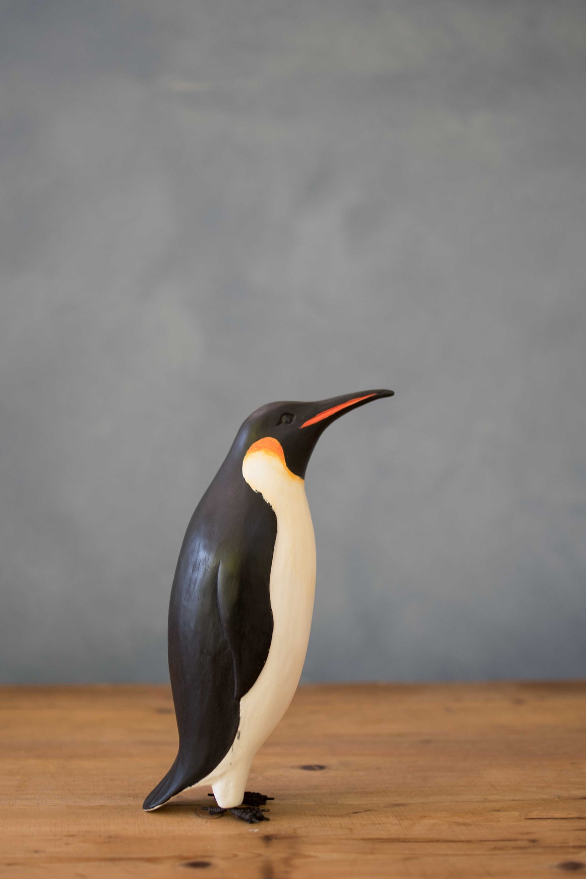 Penguin - 7.75"H  -Carved Wooden Ornament