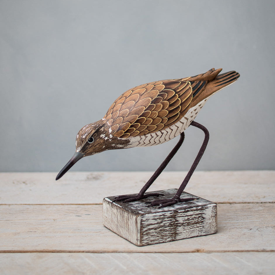 Hand Carved Wooden Willets Pair