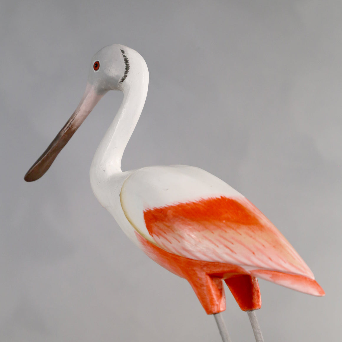 Spoonbill - 13"H - Hand Carved Wooden Bird