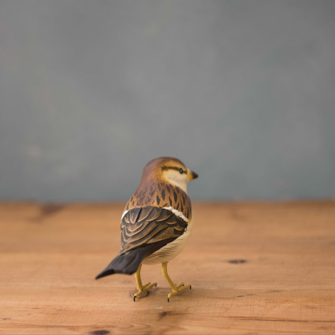 Hand Carved Wooden Sparrow — 3.5"H