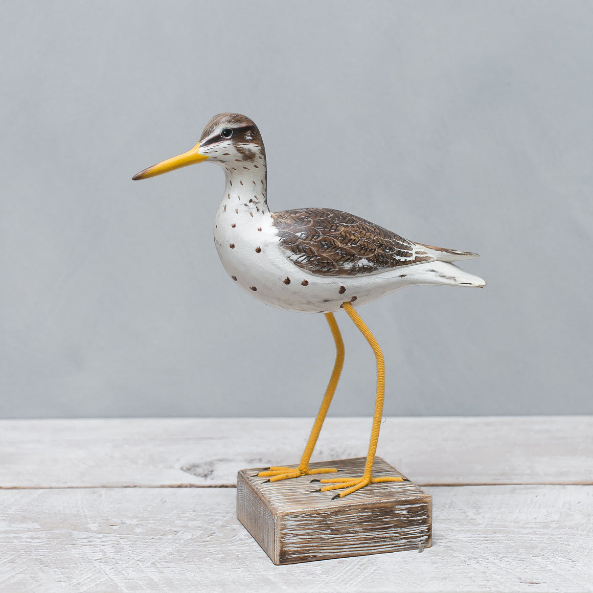 Hand Carved Wooden Spotted Sandpiper Pair