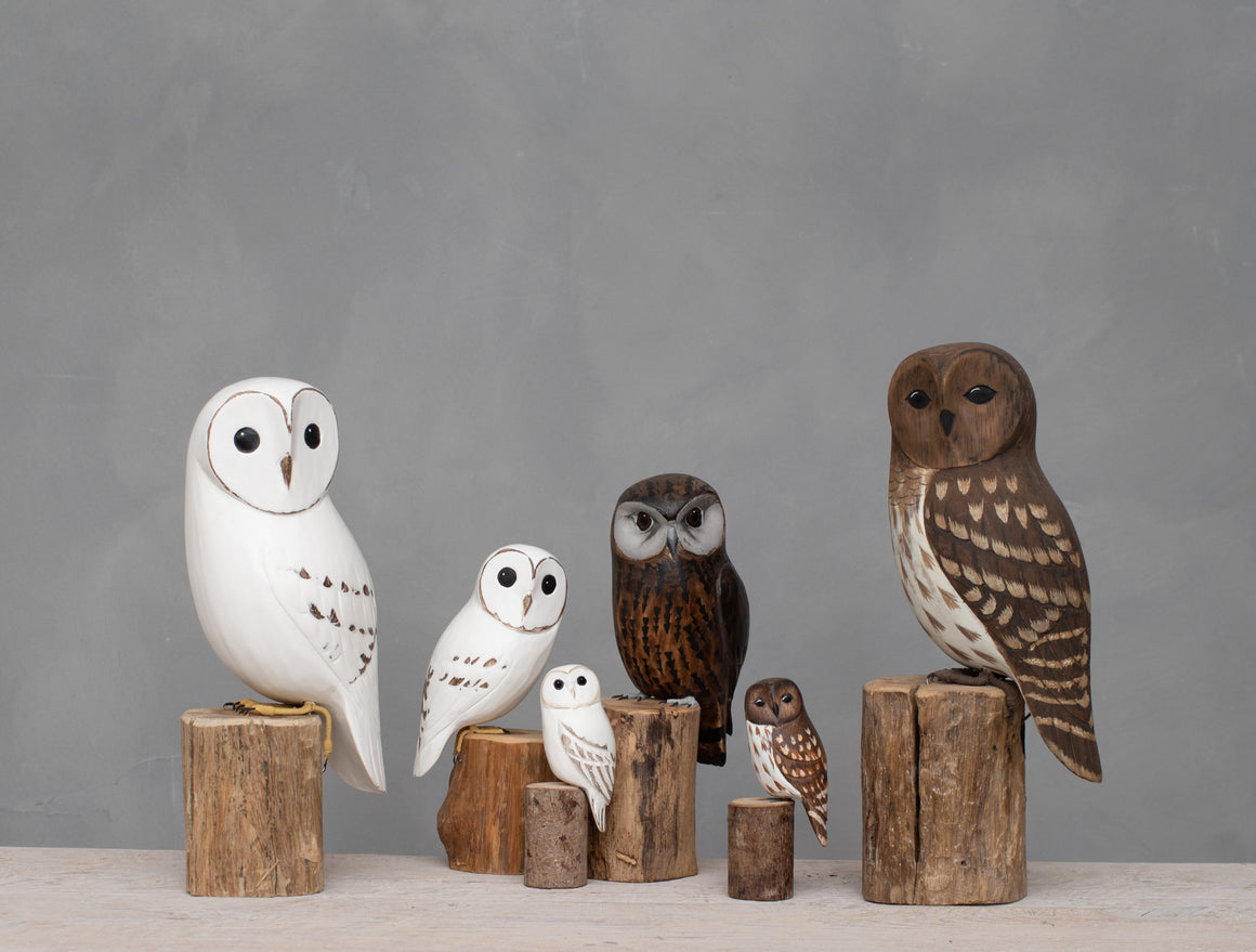 Barn Owl, Mini - 5.5"H - Hand Carved | Wooden Bird