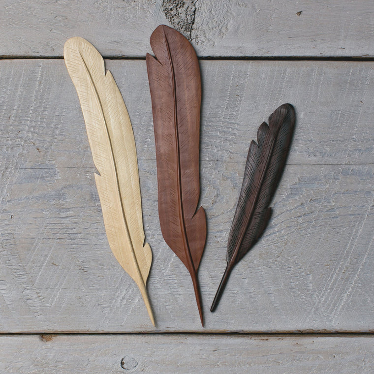 Natural Wood Feather 3 Mixed