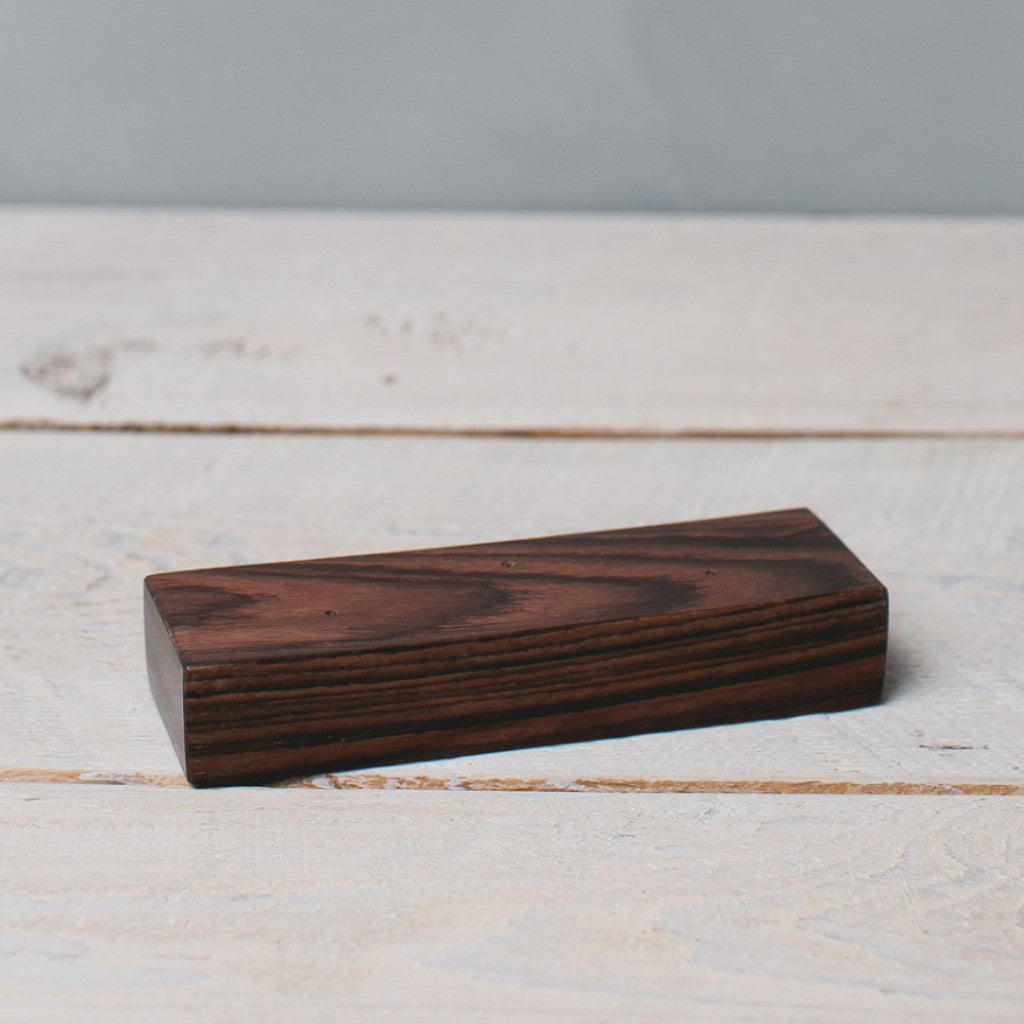 Polished Hard Wood Feather Stand