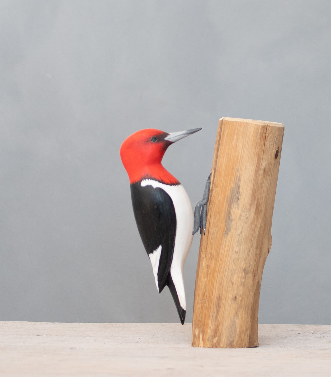 Red Headed Woodpecker - 9"H - Hand Carved Wooden Bird